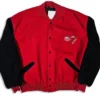 90’s San Francisco 49ers Red and Black Wool Varsity Jacket
