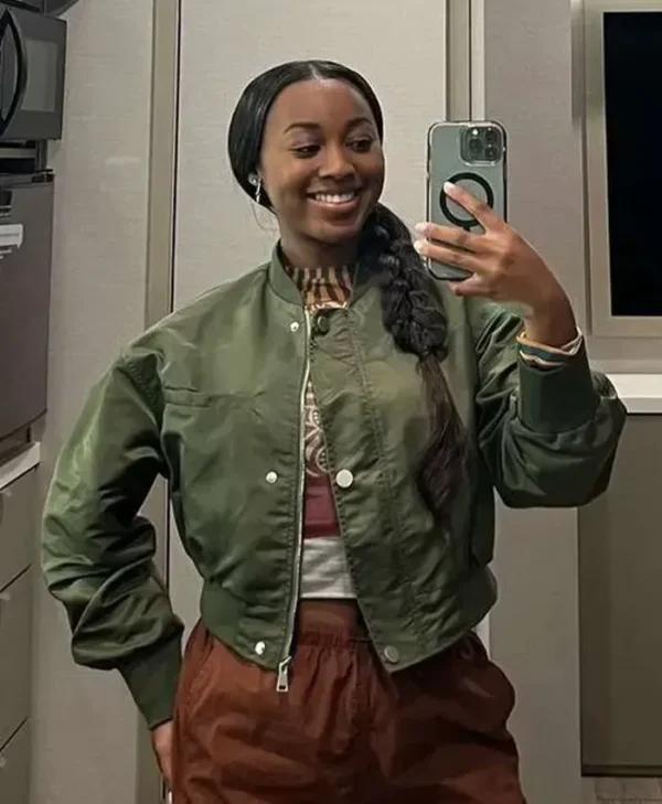 All American Amina Green Bomber Jacket