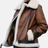 Anna RAF Aviator Brown Shearling Leather Jacket