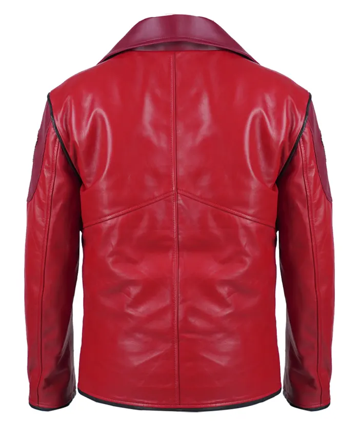 Arcane VI Red Cosplay Leather Jacket Back
