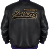 Baltimore Ravens Black Leather Bomber Jacket-Buy Now