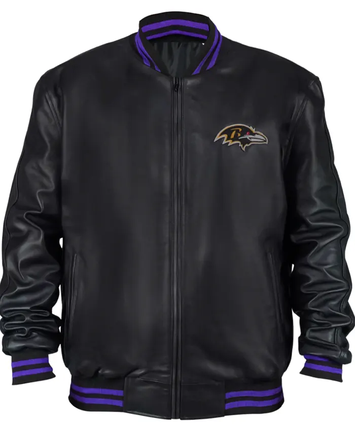 Baltimore Ravens Black Leather Bomber Jacket- Shop Now