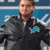 Bazzi Detroit Lions Leather Black Bomber Jacket