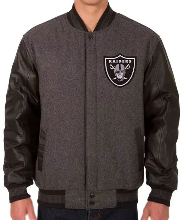 Las Vegas Raiders Nathaniel Braxton Wool Bomber Jacket