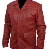 Brad Pitt Red Leather Jacket