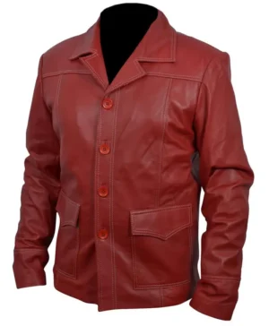 Brad Pitt Red Leather Jacket