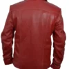 Brad Pitt Red Leather Jacket Back