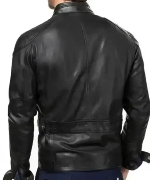 Buy Men Black Biker Bluster Leather Jacket For Sale