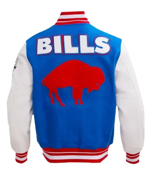 Buy Now Buffalo Bills Retro Royal Blue And White Letterman Varsity Jacket For Unisex