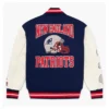Buy Now OVO New England Patriots Navy Blue And White Varsity Jacket For Unisex