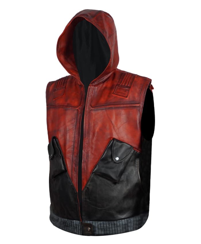 Red Hood Leather Vest For Sale