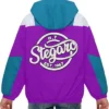 Buy Stegaro Blue And Grey Half Zipper Hooded Jacket For Men And Women