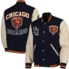 Chicago Bears Black and Beige Varsity Jacket