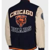 Chicago Bears Black and Beige Varsity Jacket For Sale