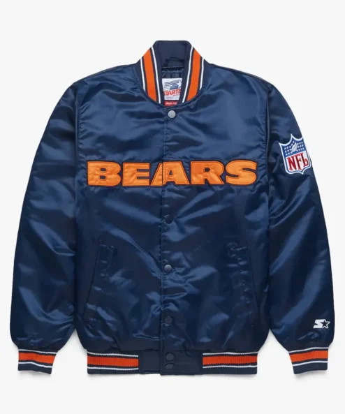Chicago Bears Homage X Starter Blue Satin Jacket