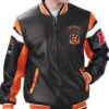 Cincinnati Bengals Black Leather Bomber Jacket