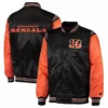 Cincinnati Bengals Soccer Black Satin Varsity Jacket