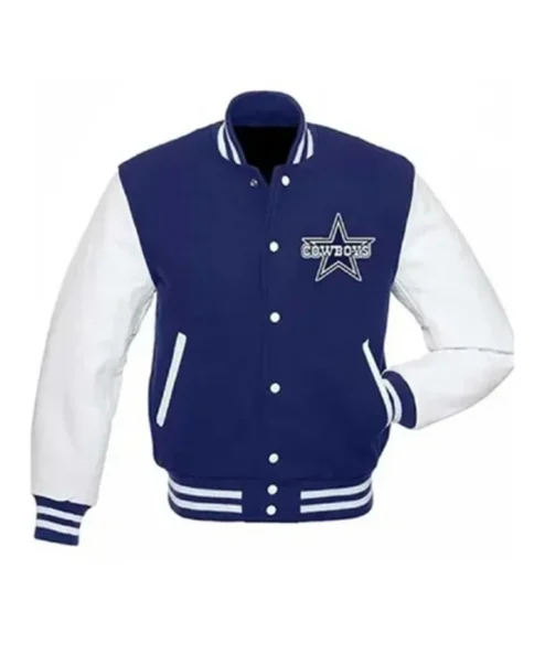 Dallas Cowboys Blue And White Wool Varsity Jacket
