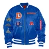 Denver Broncos Brant Blue Zip Bomber Jacket