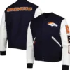 Denver Broncos Rinaldo Black and White Bomber Jacket