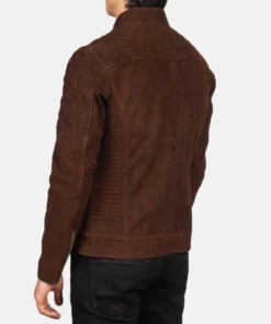 Fernando Quilted Brown Suede Biker Jacket For Men And Women
