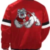 Fresno State Bulldog Home Game Red Varsity Jacket