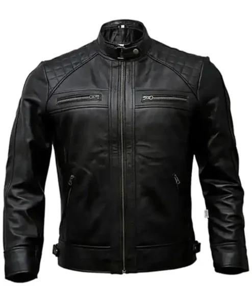 Genuine Men’s Leather Motorcycle Jacket Lambskin