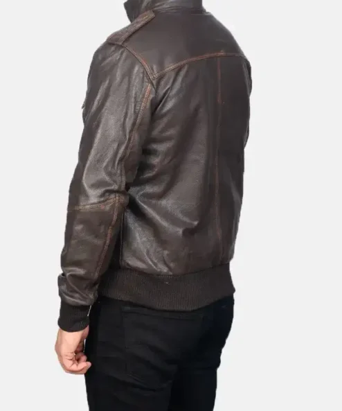 Get Now Men’s Bomber Biker Brown Jacket For Sale 