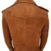 Get Now Men’s Tan Camel Brown Suede Leather Biker Jacket For Sale