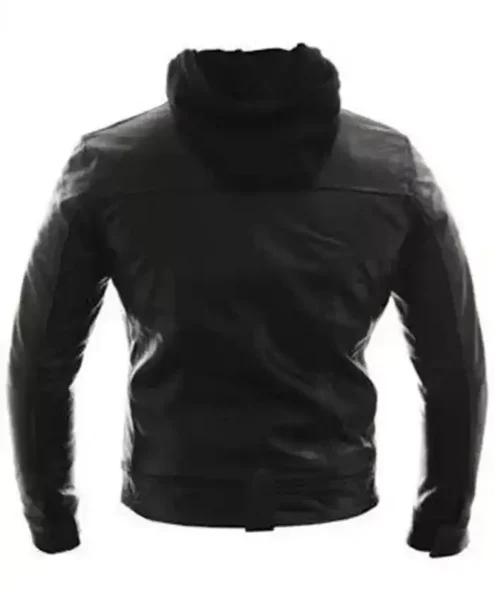 Get Now Real Leather Jacket Racing Style Motorcycle With Detach Hood For Sale