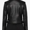 Get Now Sarah Women Moto Black Biker Leather Jacket For Sale
