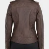 Get Now Sharon Brown Biker Distressed Leather Jacket For Sale
