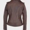 Get Now Sharon Brown Biker Distressed Leather Jacket For Sale