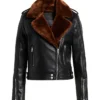 Gina Aviator Shearling Leather Biker Jacket For Unisex