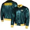 Green Bay Packers Winford Full-Snap Satin Varsity Jacket