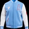 Houston Oilers Retro Classic Rib Blue Wool Varsity Jacket