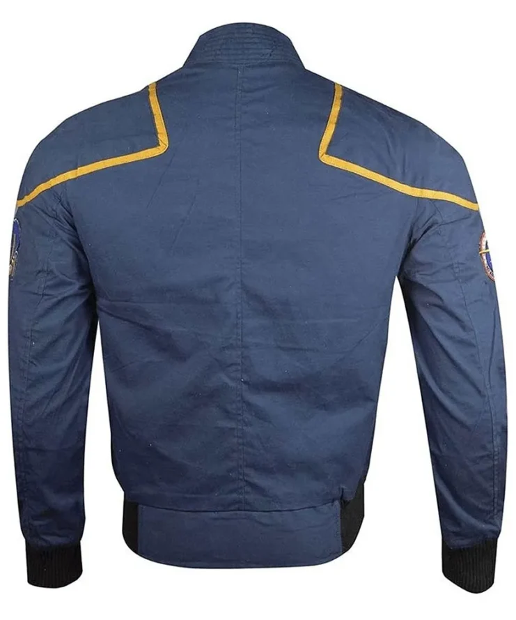 Indianapolis Colts Bentley Blue Full-Snap Bomber Jacket Back