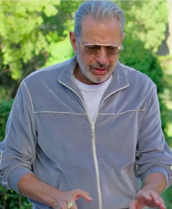 Jeff Goldblum Kaos 2024 Grey Track Jacket