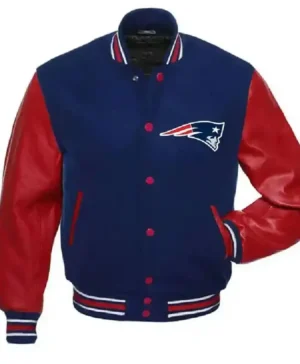 Jennee New England Patriots Red And Blue Varsity Jacket