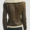 Julian Shearling Genuine Sheepskin Leather Brown Fur Jacket