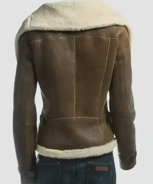 Julian Shearling Genuine Sheepskin Leather Brown Fur Jacket