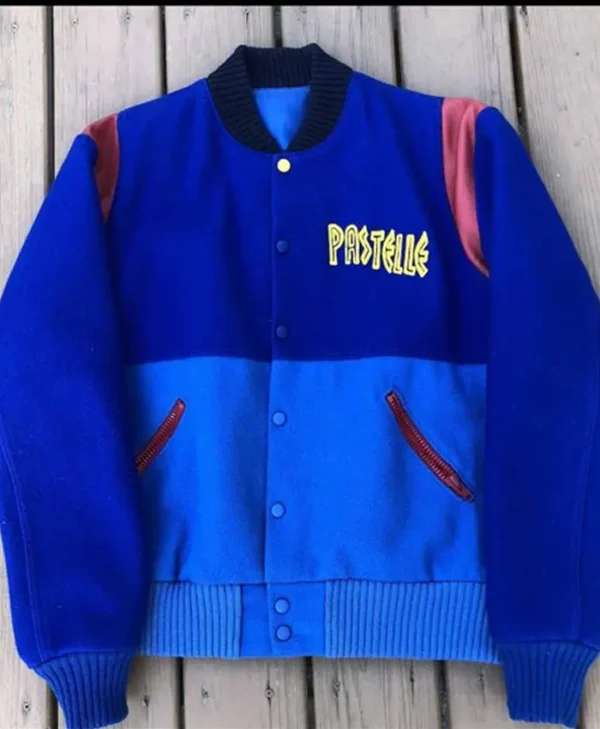 Kanye West Pastelle Blue Wool Varsity Jacket