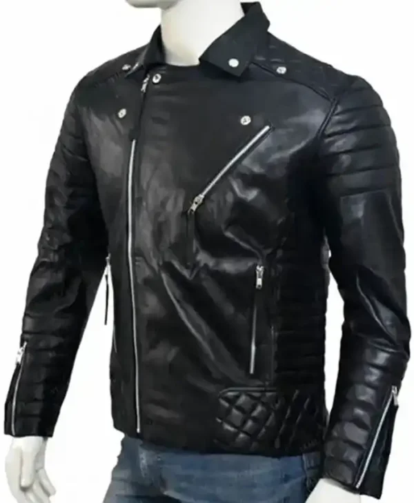 Kay Michael Black Quilted Leather Jacket