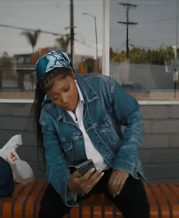 Keke Palmer One of Them Days Blue Denim Jacket