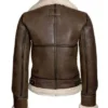 Kendra Distressed Brown Real Genuine Sheepskin Shearling Jacket For Sale