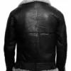 Lacey Sheepskin Shearling Aviator Flight SF Bomber Jacket with Detachable Hood