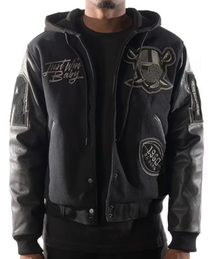 Las Vegas Raiders x The Wild Collective Varsity Bomber Jacket