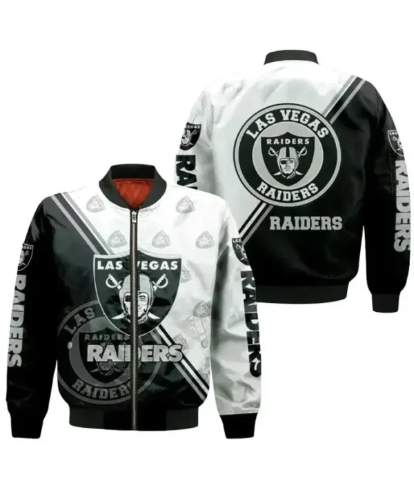 Las Vegas Raiders John Zip Printed Bomber Jacket