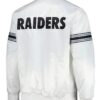 White The Power Forward Las Vegas Raiders Satin Full-Snap Jacket