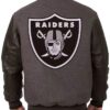 Black and Charcoal Las Vegas Raiders Embroidered Full-Zip Varsity Jacket